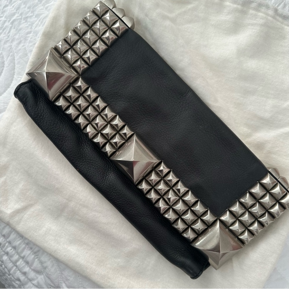 Betsey Johnson leather stud clutch